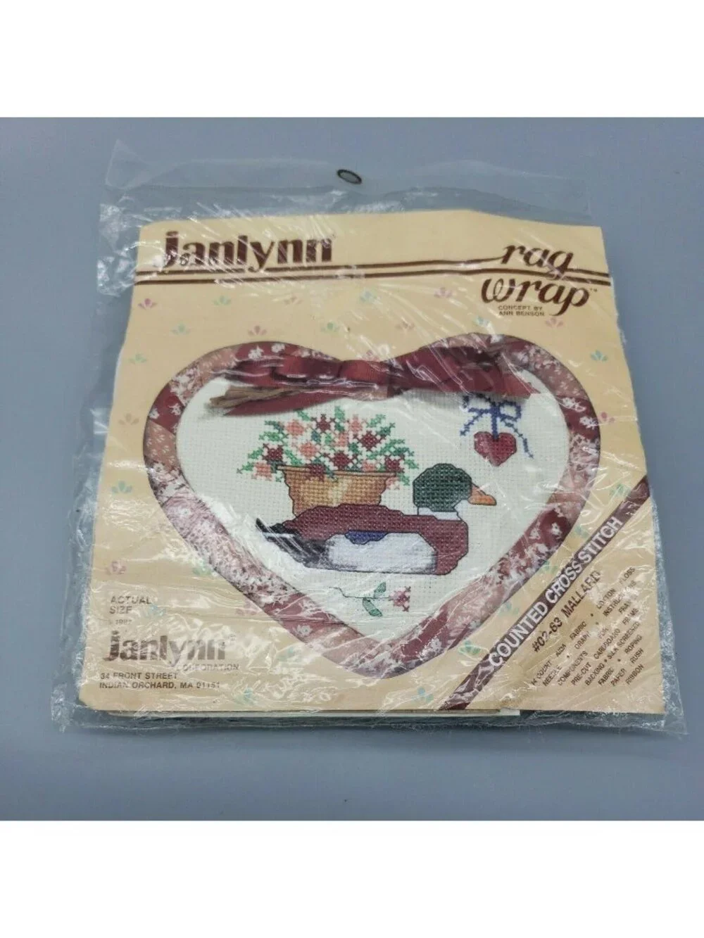 Janlynn Rag Wrap Counted Cross Stitch Mallard 02-63 Country Sealed Vintage 1987